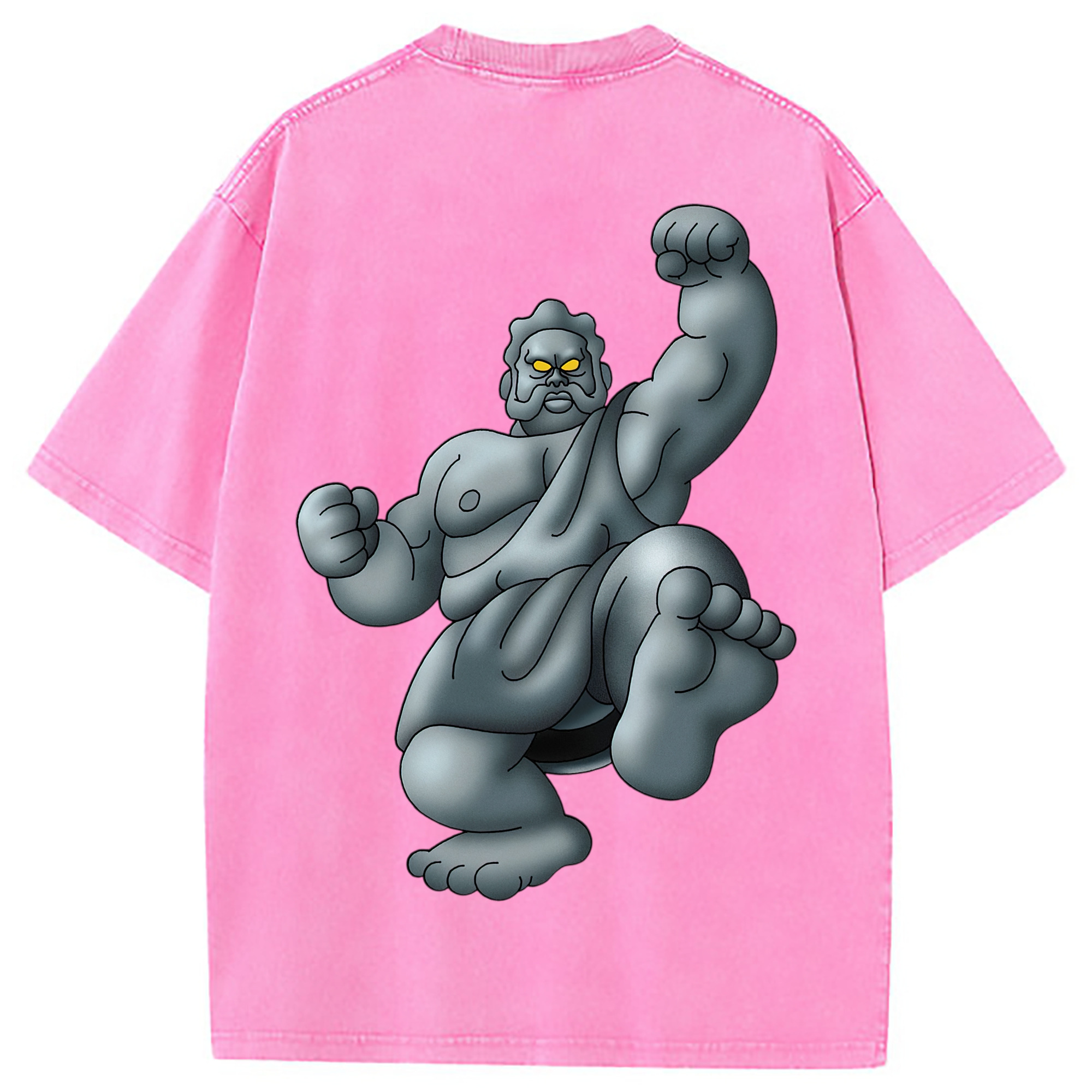 （画像用） ドラゴンクエスト Doragon Kuesuto Dragon Quest 綿100% ヴィンテージ風 半袖Tシャツ（背面プリント）
